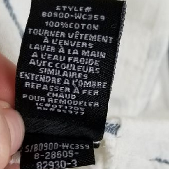 Sanctuary White Blue Strip Peasant Women Blouse S NWT - Picture 7 of 7